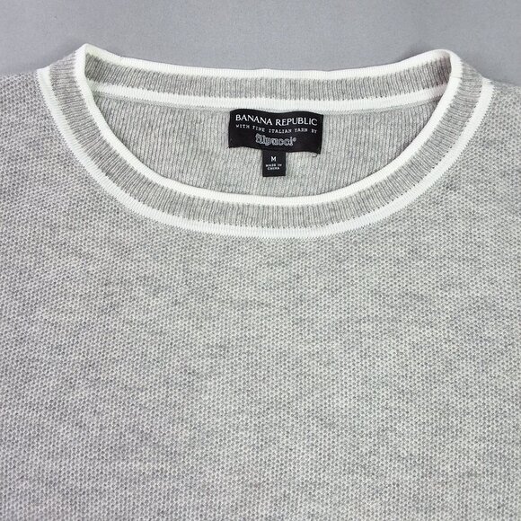 Banana Republic Filpucci Heather Gray Wool-Blend Crewneck Sweater Medium - Picture 2 of 8